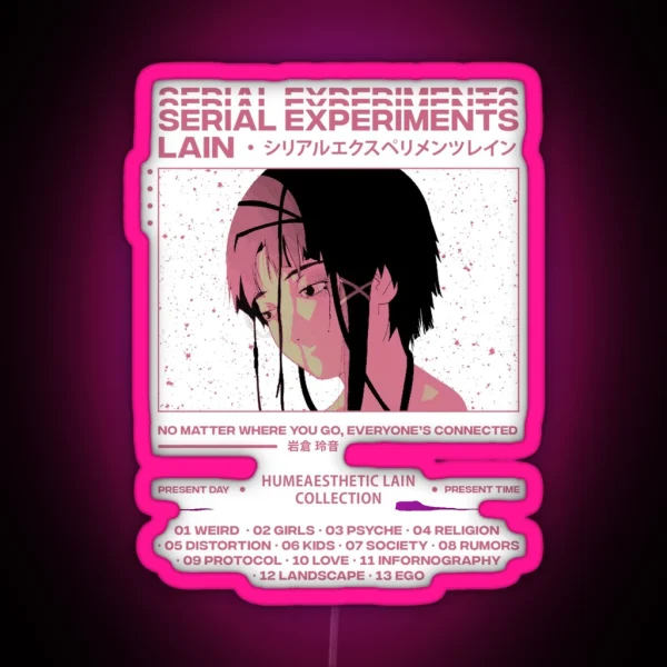 Serial Experiments Lain Aesthetic RGB Neon Sign