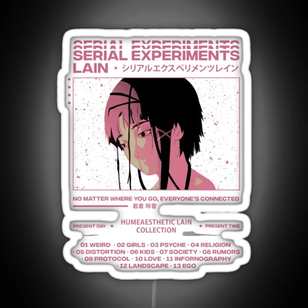 Serial Experiments Lain Aesthetic RGB Neon Sign