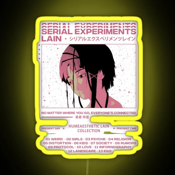 Serial Experiments Lain Aesthetic RGB Neon Sign