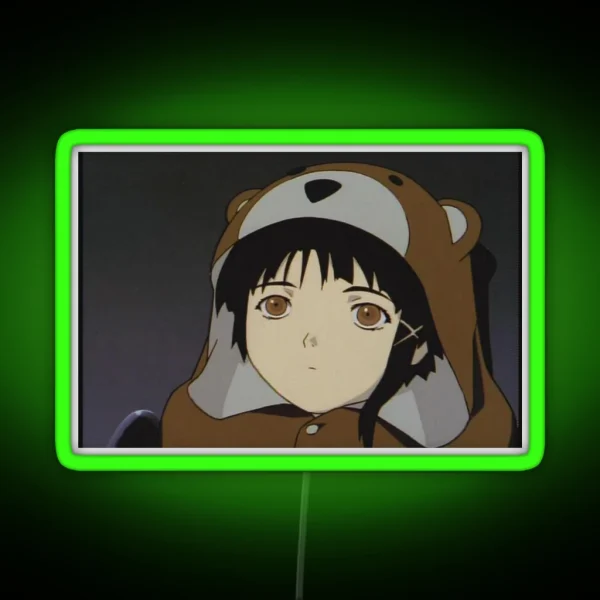 Serial Experiments Lain Bear Hood RGB Neon Sign