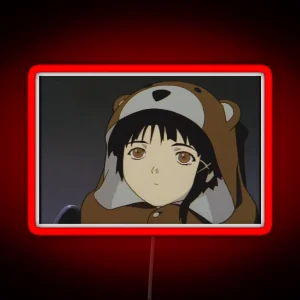 Serial Experiments Lain Bear Hood RGB Neon Sign