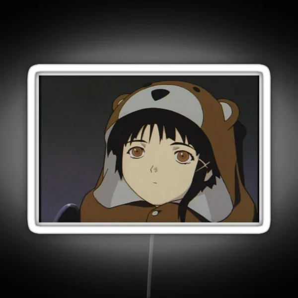 Serial Experiments Lain Bear Hood RGB Neon Sign