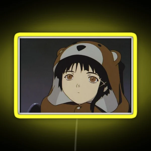 Serial Experiments Lain Bear Hood RGB Neon Sign