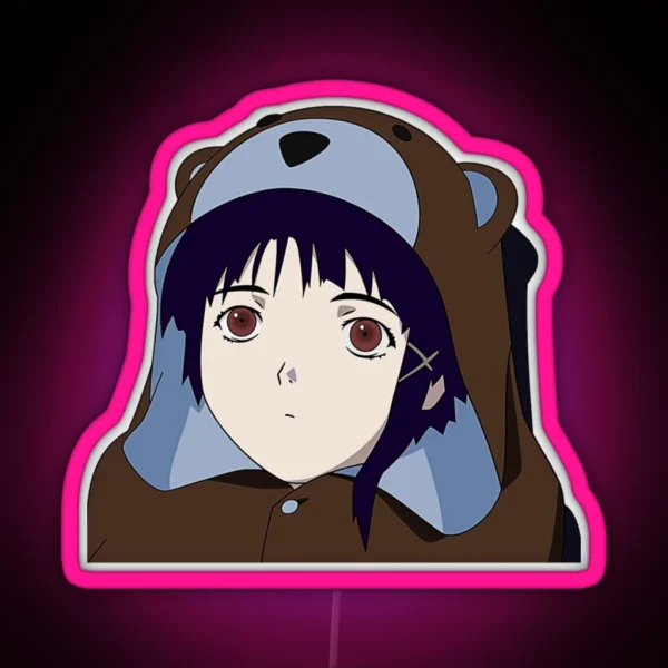 Serial Experiments Lain Bear Suit Lain RGB Neon Sign