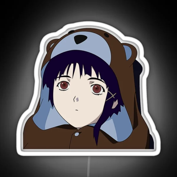 Serial Experiments Lain Bear Suit Lain RGB Neon Sign
