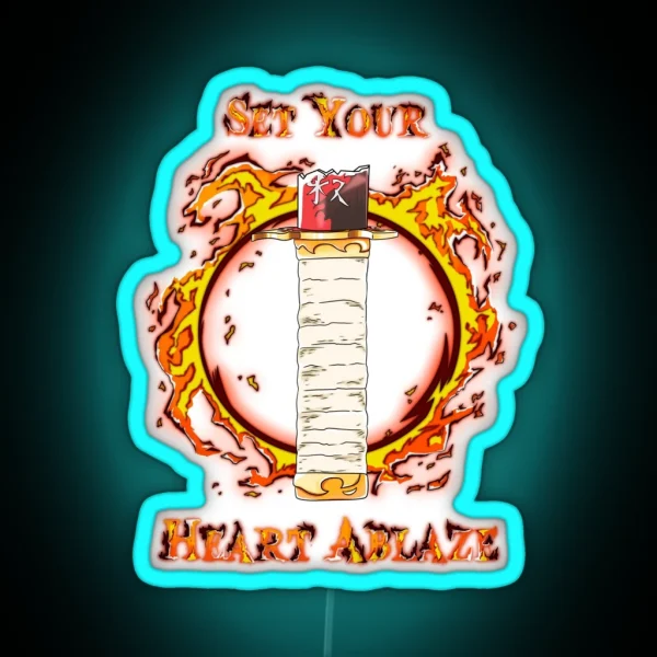 Set Your Hear Ablaze Flame Font RGB Neon Sign