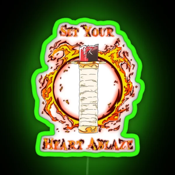 Set Your Hear Ablaze Flame Font RGB Neon Sign