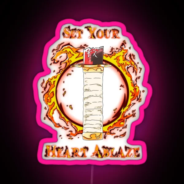 Set Your Hear Ablaze Flame Font RGB Neon Sign