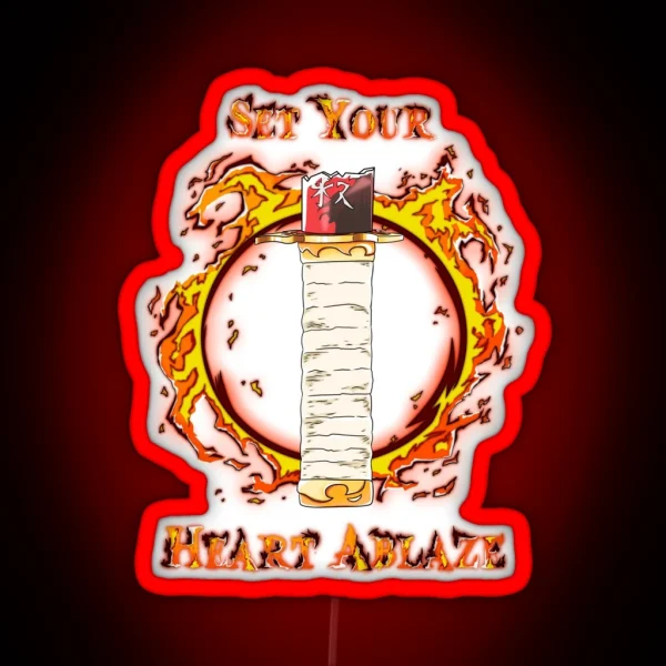 Set Your Hear Ablaze Flame Font RGB Neon Sign