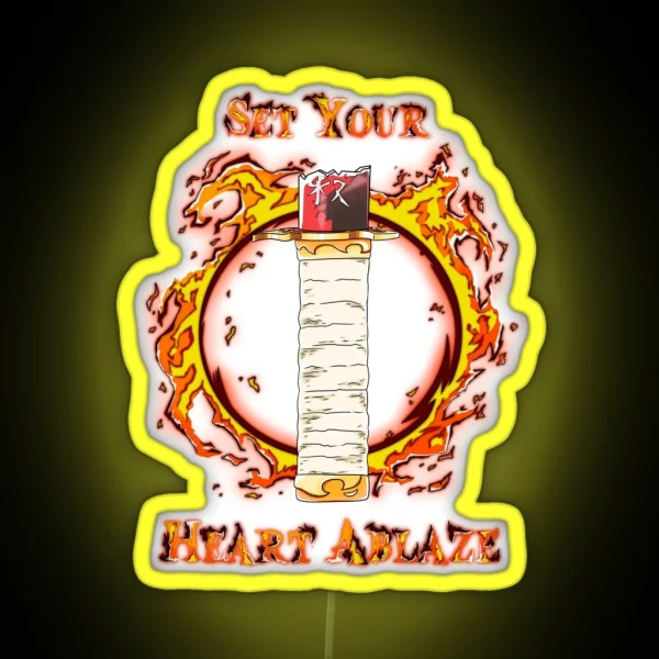 Set Your Hear Ablaze Flame Font RGB Neon Sign
