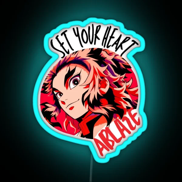 Set Your Heart Ablaze Anime Quote RGB Neon Sign