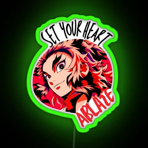 Set Your Heart Ablaze Anime Quote RGB Neon Sign