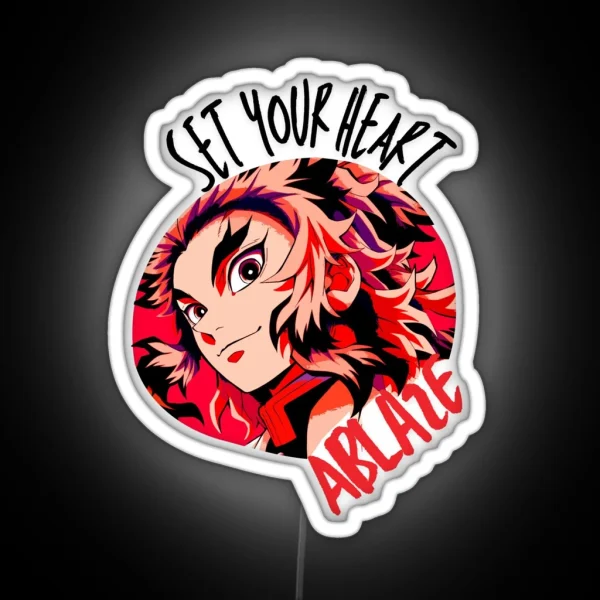 Set Your Heart Ablaze Anime Quote RGB Neon Sign