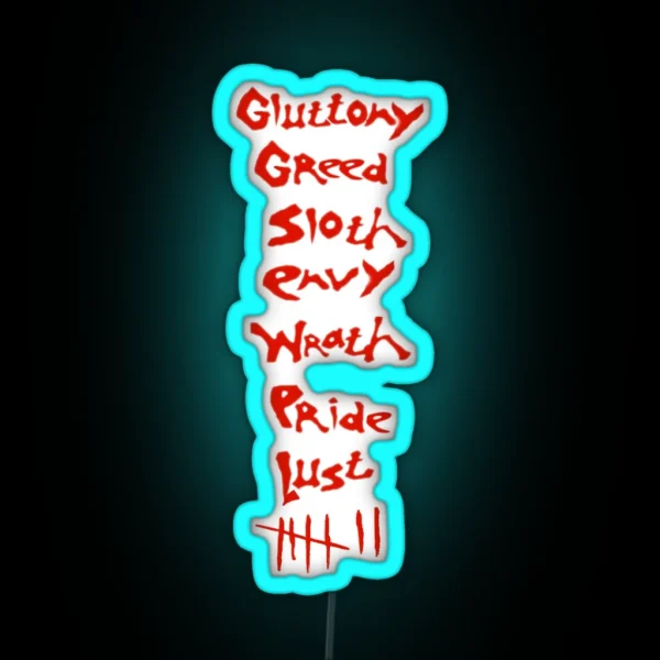 Seven Deadly Sins Se7en RGB Neon Sign