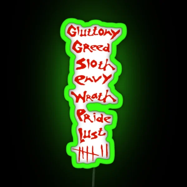 Seven Deadly Sins Se7en RGB Neon Sign