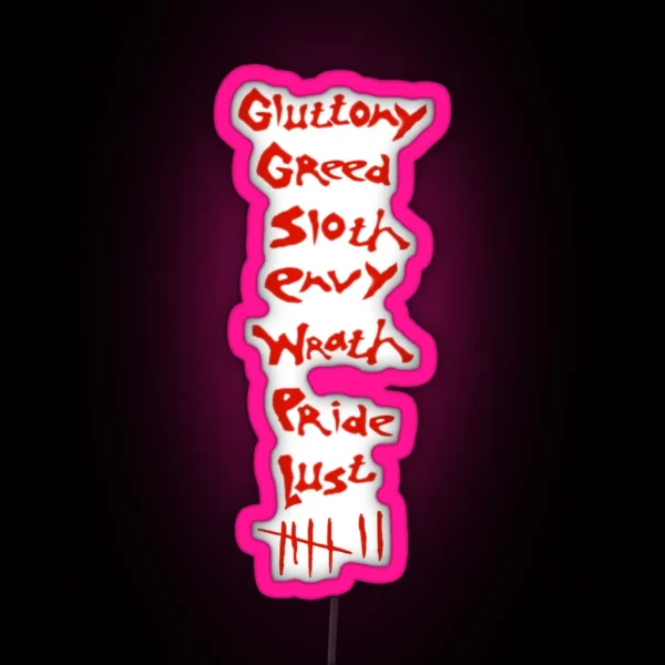 Seven Deadly Sins Se7en RGB Neon Sign