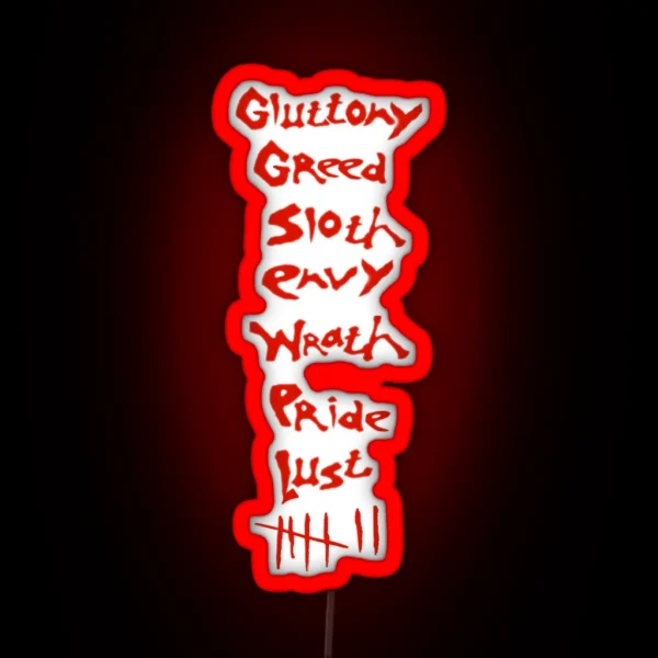 Seven Deadly Sins Se7en RGB Neon Sign