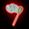 Neon heart sign displaying 17 in RGB colors with a bubble effect – Red version.