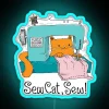 A glowing blue neon cat sign featuring RGB lighting - perfect for sewing and crafting enthusiasts.