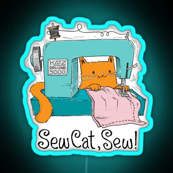 Sew Cat Sew RGB Neon Sign
