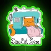 sew cat sew rgb neon sign green