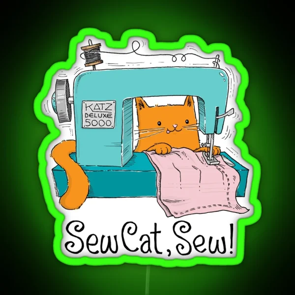 Sew Cat Sew RGB Neon Sign