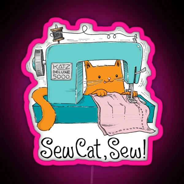 Sew Cat Sew RGB Neon Sign