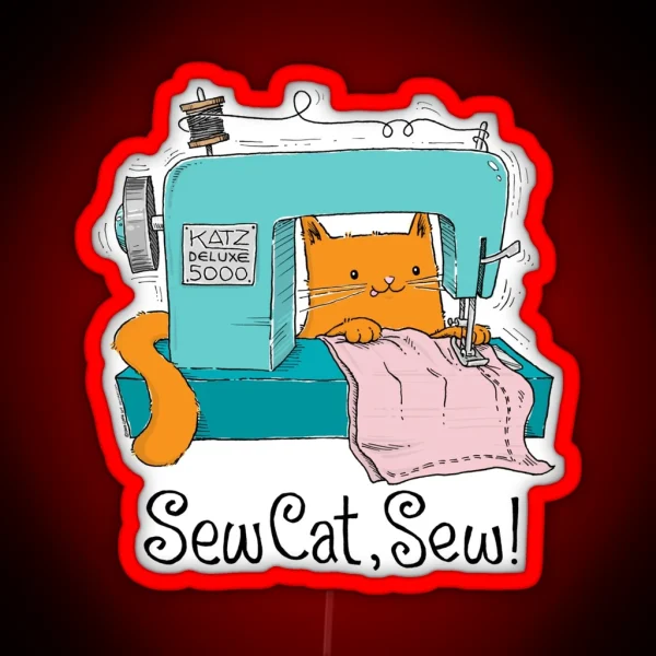 Sew Cat Sew RGB Neon Sign