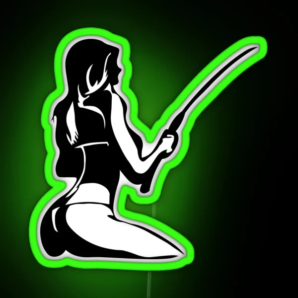 Sexy Girl Fishing Women Carp Fishing RGB Neon Sign