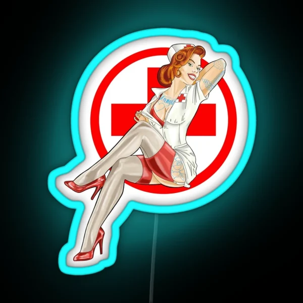 Sexy Nurse Pin Up RGB Neon Sign
