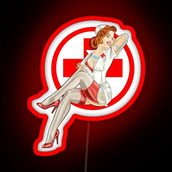 Sexy Nurse Pin Up RGB Neon Sign