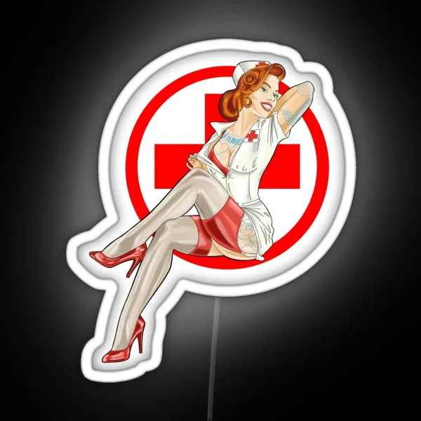 Sexy Nurse Pin Up RGB Neon Sign