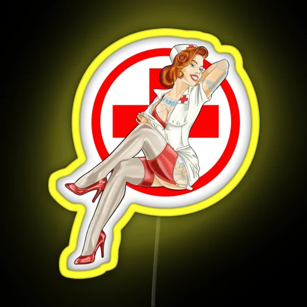 Sexy Nurse Pin Up RGB Neon Sign