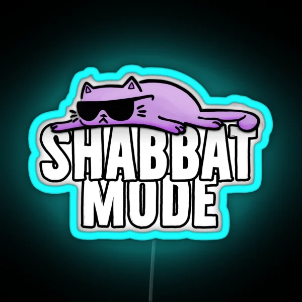 Shabbat Fashion Loafers Cat RGB Neon Sign