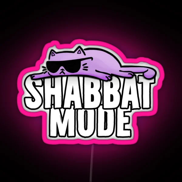 Shabbat Fashion Loafers Cat RGB Neon Sign