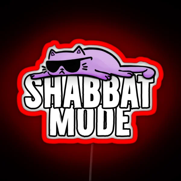 Shabbat Fashion Loafers Cat RGB Neon Sign