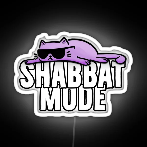 Shabbat Fashion Loafers Cat RGB Neon Sign