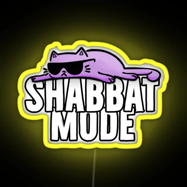 Shabbat Fashion Loafers Cat RGB Neon Sign