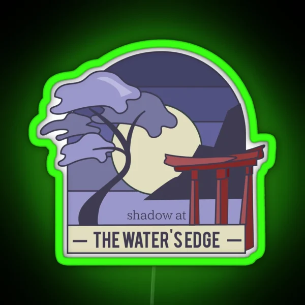 Shadow At The Water S Edge Vector Art RGB Neon Sign