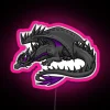 RGB neon sign featuring a shadow dragon design with vibrant pink colors.