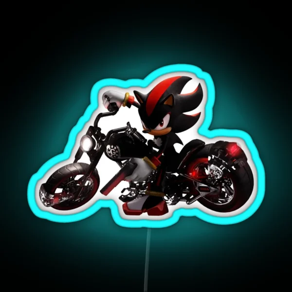 Shadow The Hedgehog Fan Art Merch Motorcycle RGB Neon Sign