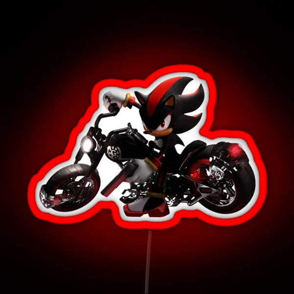 Shadow The Hedgehog Fan Art Merch Motorcycle RGB Neon Sign