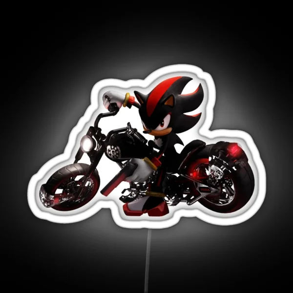 Shadow The Hedgehog Fan Art Merch Motorcycle RGB Neon Sign