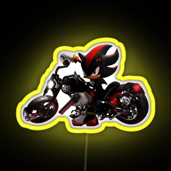 Shadow The Hedgehog Fan Art Merch Motorcycle RGB Neon Sign
