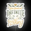 A Shakespeare insult conversation neon sign with RGB lighting that says 'Infect My Brain' in a minimalist design.