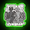 Sharing is caring neon sign with RGB lighting in green.