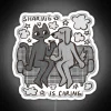 Sharing is caring neon sign in RGB colors - white background
