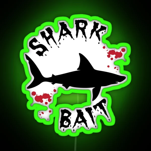 Shark Bait Great White Shark Blood Splatter RGB Neon Sign