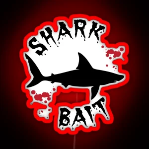 Shark Bait Great White Shark Blood Splatter RGB Neon Sign