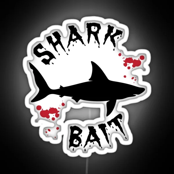 Shark Bait Great White Shark Blood Splatter RGB Neon Sign